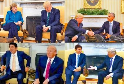 Trump niega saludo a Angela Merkel en reunión