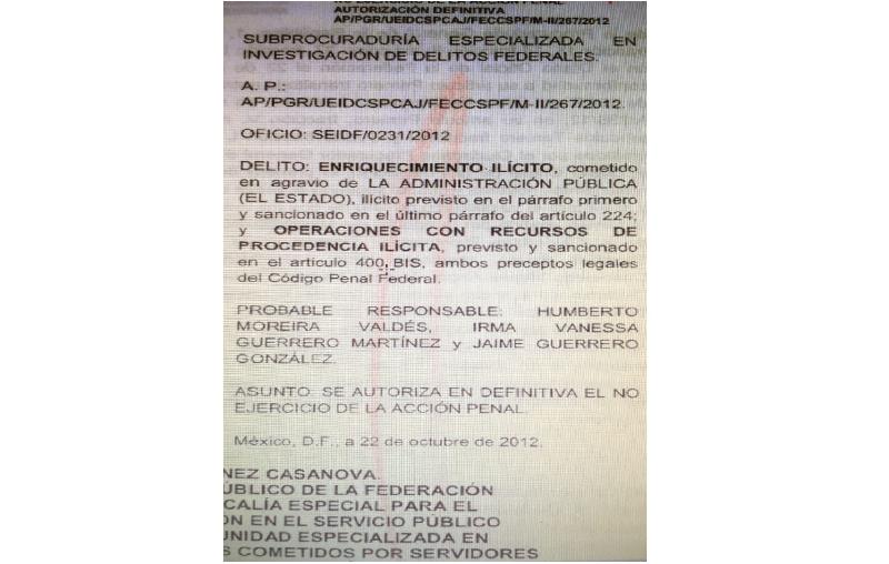 Exhibe AMLO exoneración emitida por la PGR a Humberto Moreira