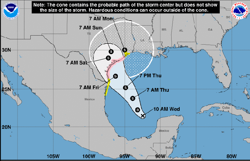 Harvey se convirtió en depresión tropical, tocará tierra el viernes en Texas