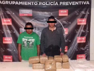 Incauta Fuerza Coahuila 10 kilos de marihuana en Acuña, hay dos detenidos