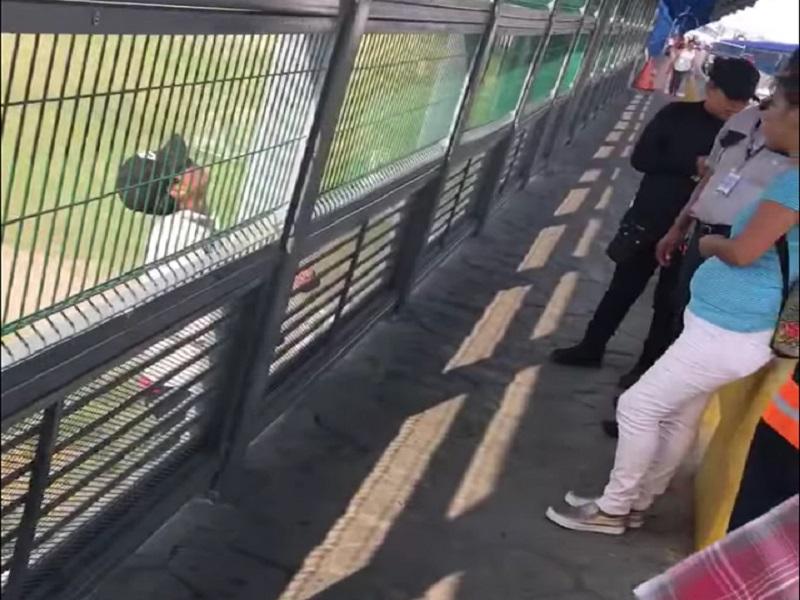 En un hecho insólito, hondureño intentó cruzar el Puente Uno por el exterior de la malla ciclónica. (video)