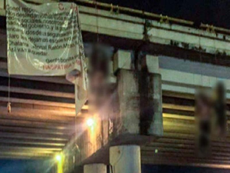 Blindan Uruapan tras hallazgo de varios cuerpos colgados en puente y otros desmembrados
