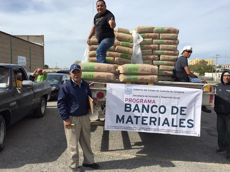 Banco de materiales a bajo costo, programa exitoso para beneficio de las familias coahuilenses