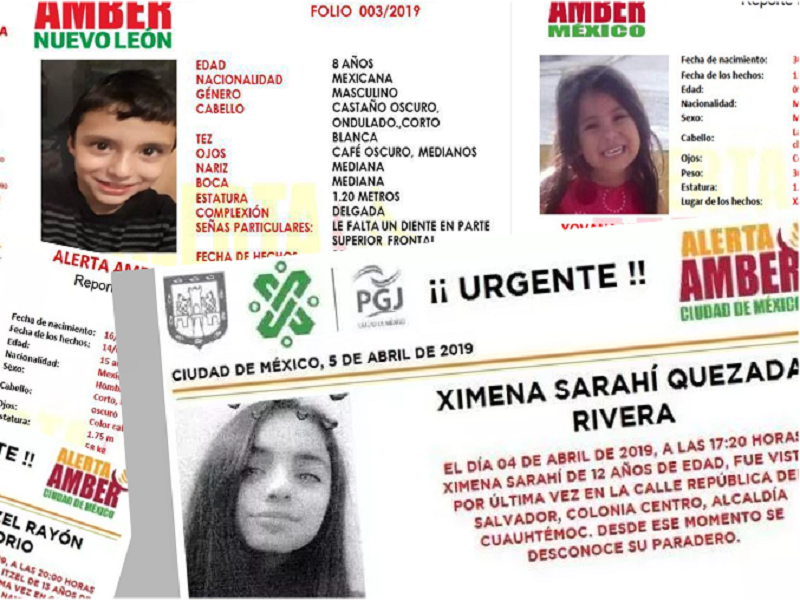 Buscan en México a 11 mil niños desaparecidos; alerta Amber no sirve