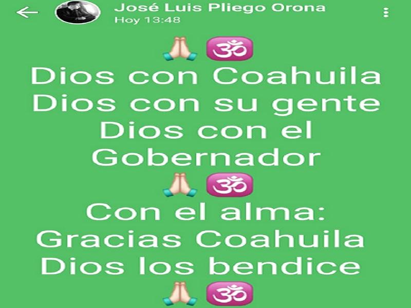 José Luis Pliego Corona agradece a Coahuila vía WhatsApp tras su salida de la SSP