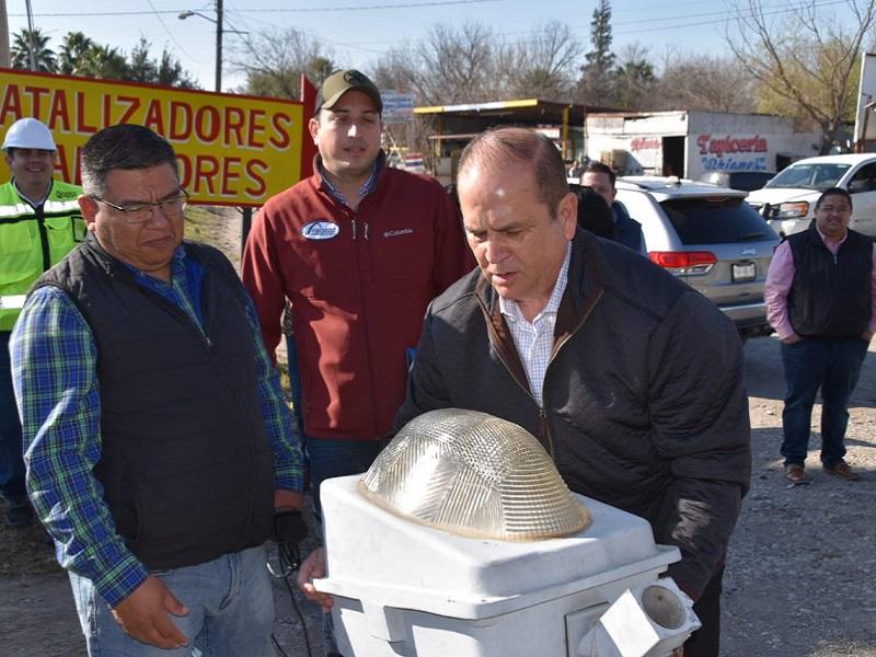 Han sido instaladas 2 mil 595 lámparas LED en Piedras Negras, aún faltan 3 mil 934: Alcalde