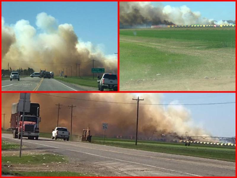 Cierran la carretera 57 a la altura de Batesville por incendio de un rancho. (video)