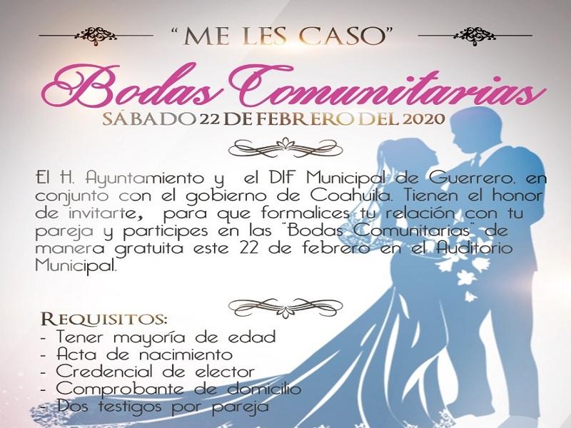 Realizará municipio de Guerrero bodas comunitarias el 22 de febrero
