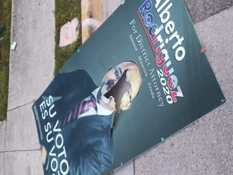 Delincuentes destrozaron a navajazos propaganda pol&iacute;tica de candidato a Fiscal de Distrito