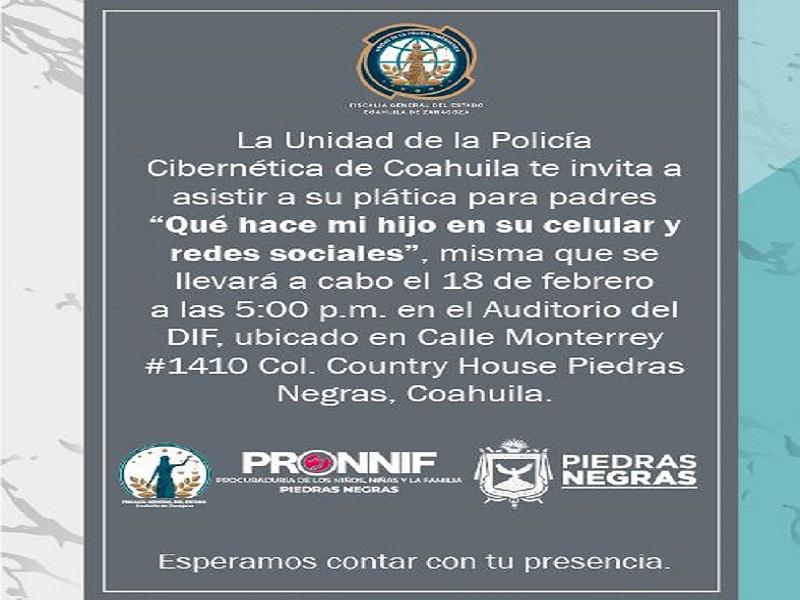 Invitan Polic&iacute;a Cibern&eacute;tica y Pronnif a padres de familia a las pl&aacute;ticas sobre redes sociales (video)