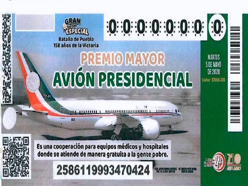 No han llegado a la Lotería Nacional los billetes para la rifa del avión presidencial