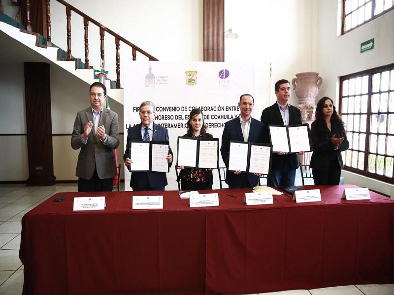 Firman convenio Congreso y Academia Interamericana de Derechos Humanos