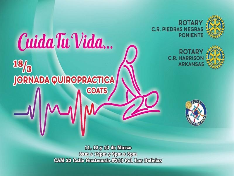Ser&aacute;n del 11 al 13 de marzo las Jornadas Quiropr&aacute;cticas que organiza el Club Rotario Poniente 