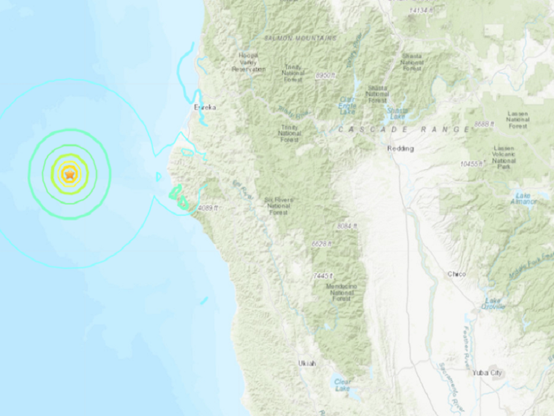 Sismo de magnitud 5,8 frente a la costa del norte de California