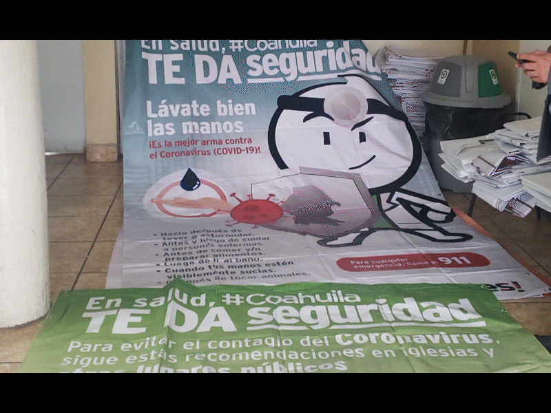 Instalar&aacute;n lonas sobre Covid-19 en lugares p&uacute;blicos de Piedras Negras 