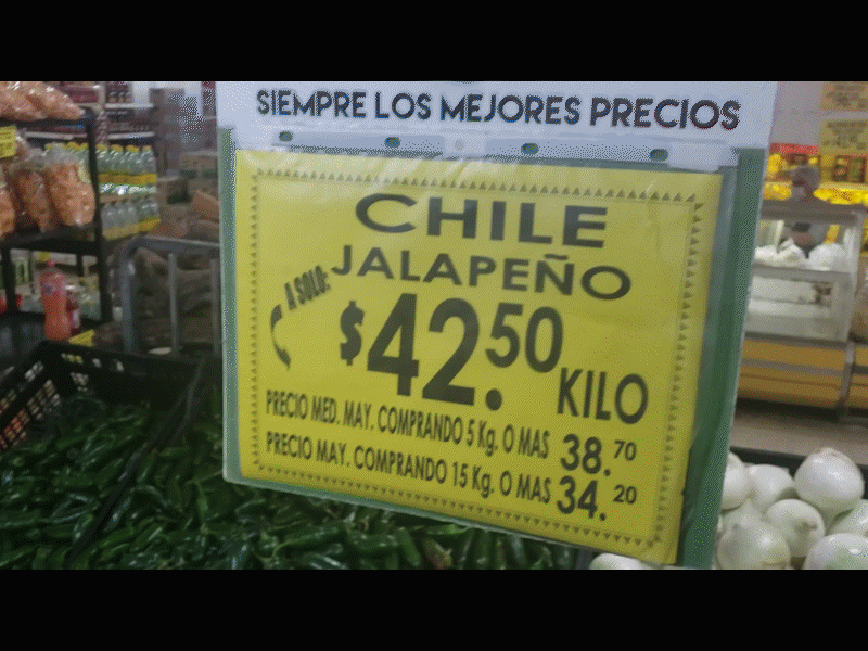 Se dispara el precio del chile jalapeño en Piedras Negras, cuesta hasta 42 pesos el kilo