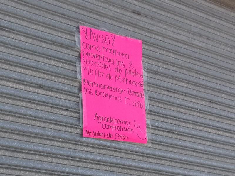 Cierran negocios en los Cinco Manantiales por coronavirus