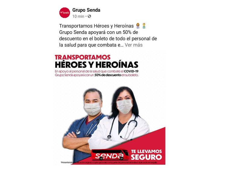 Ofrece transporte de pasajeros 50% de descuento a doctores y enfermeros en sus viajes (video)