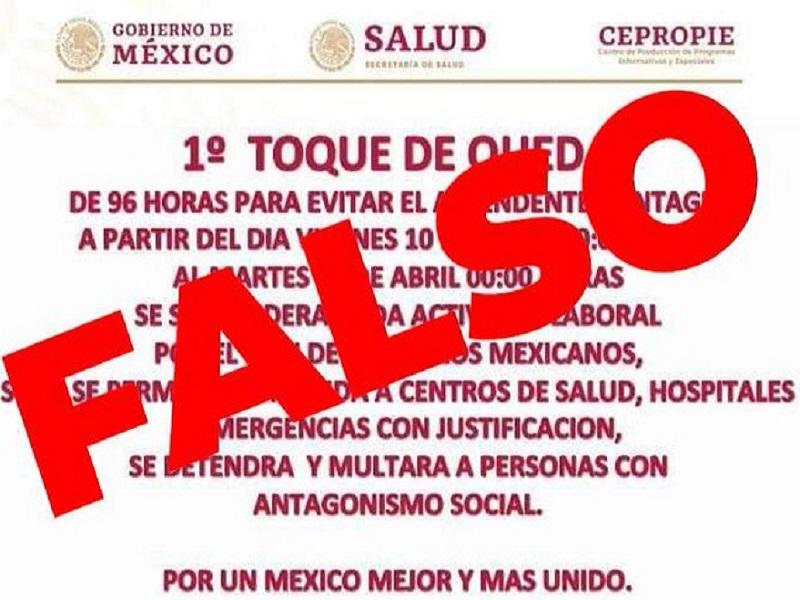 Desmiente gobierno federal supuesto toque de queda por pandemia del coronavirus