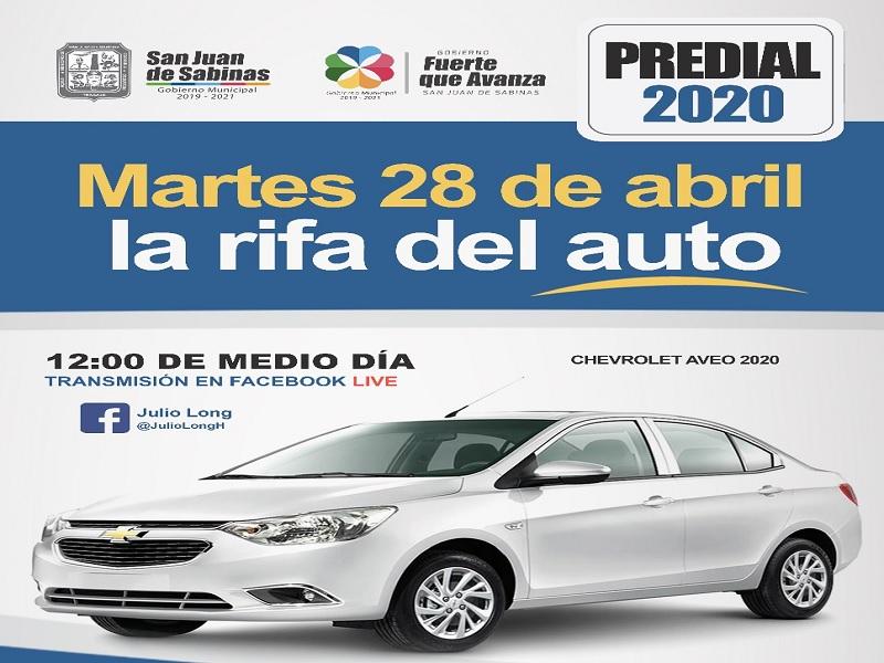Rifar&aacute;n este martes el autom&oacute;vil entre contribuyentes cumplidos del predial en Nueva Rosita