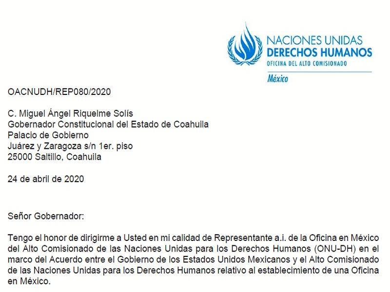 Reconoce ONU-DH a MARS por decreto para inhibir movilidad de personas por COVID-19