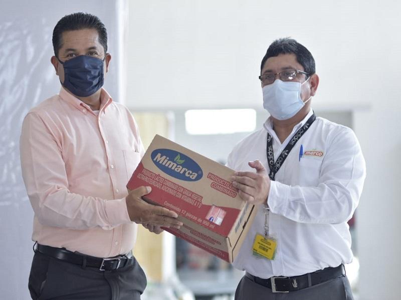 Atestiguan donaci&oacute;n de alimentos de empresas para programa Acu&ntilde;a Solidario