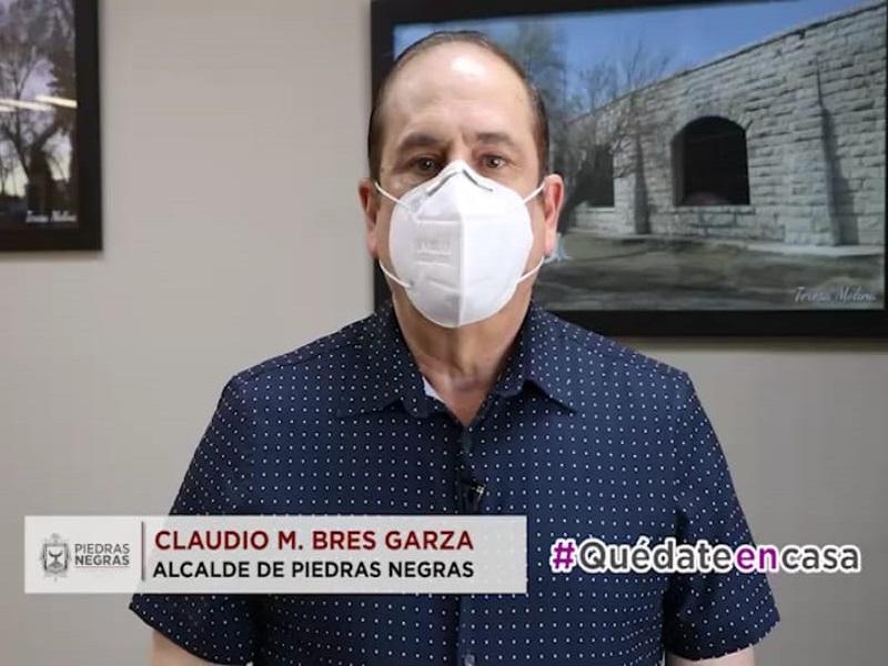 Envía alcalde Claudio Bres mensaje de apoyo a las familias de pacientes con COVID-19 (video)