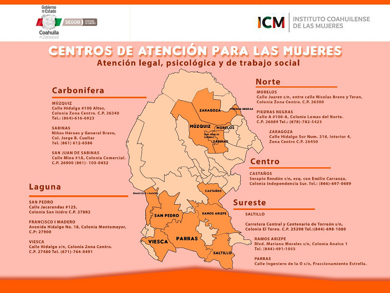 Fortalece Estado atención en módulos del Instituto Coahuilense de las Mujeres