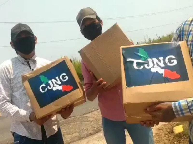 Hacen fila por despensas del C&aacute;rtel Jalisco Nueva Generaci&oacute;n en Veracruz