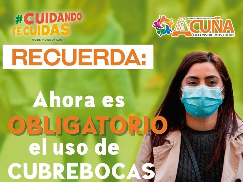 Intensifican campaña para obligar uso de cubrebocas en Acuña