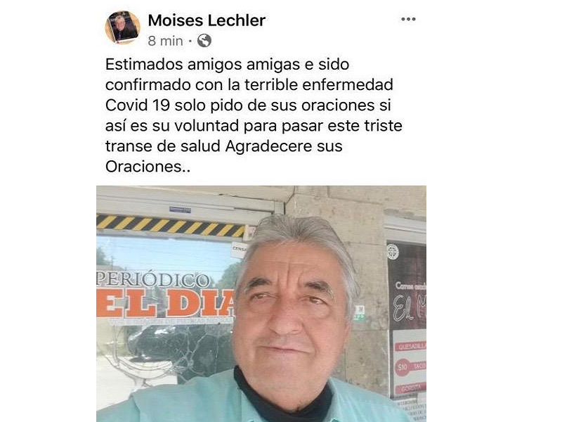 Regidor de Piedras Negras, Moises Lechler, resulta contagiado de COVID 19