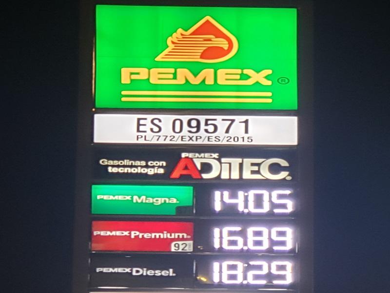 Vuelve a subir el precio de la gasolina verde en Piedras Negras, cuesta $14.05