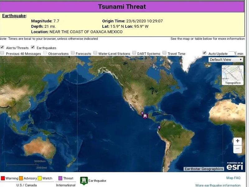 Emiten alerta de tsunami para la costa sur de M&eacute;xico y Centroam&eacute;rica tras sismo (VIDEO)