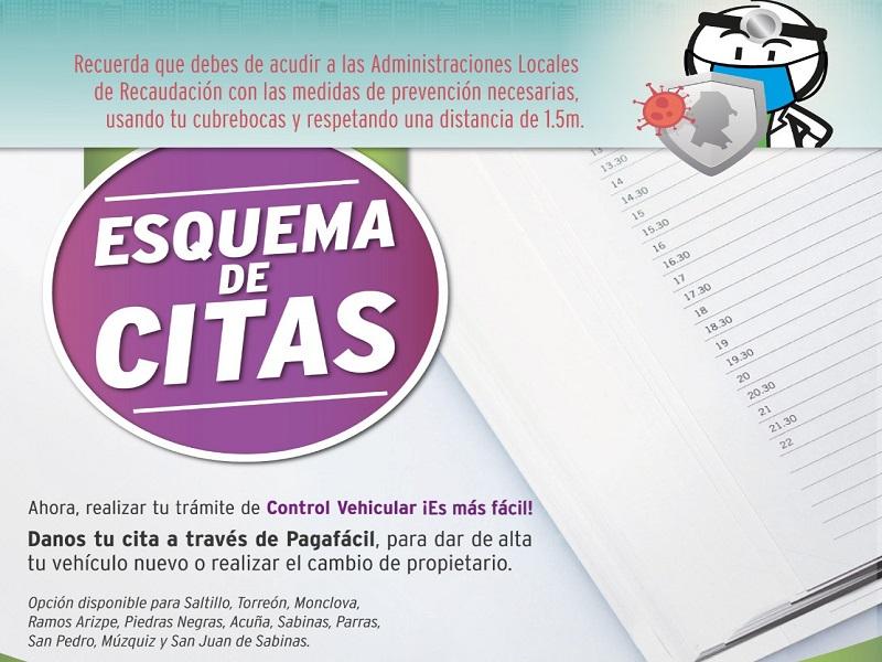 Piden Administraciones Locales de Recaudaci&oacute;n agendar cita para agilizar tr&aacute;mites