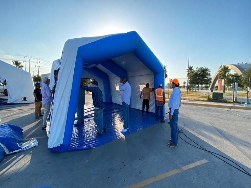 Estar&aacute; listo en tres semanas el hospital m&oacute;vil de Acu&ntilde;a para atender a pacientes con COVID-19