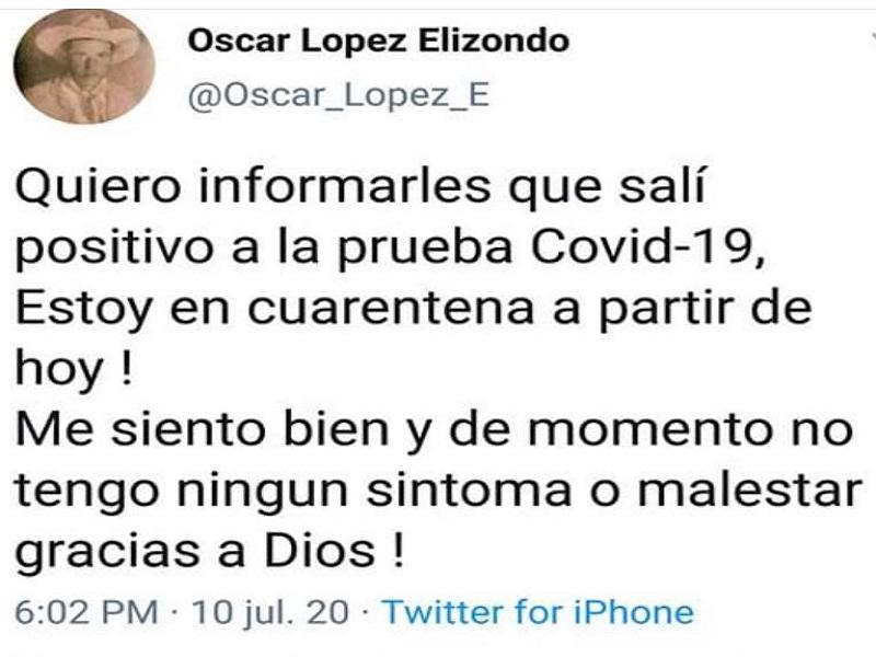 Dio positivo a coronavirus el director de la UTNC, &Oacute;scar L&oacute;pez Elizondo
