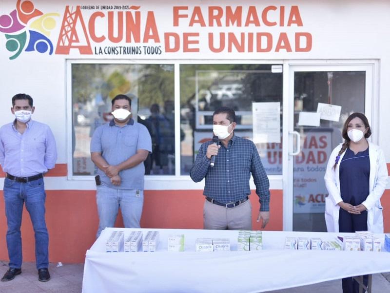 Ante la emergencia de salud, arranca Acu&ntilde;a programa de subsidio de cuadro b&aacute;sico de medicamentos