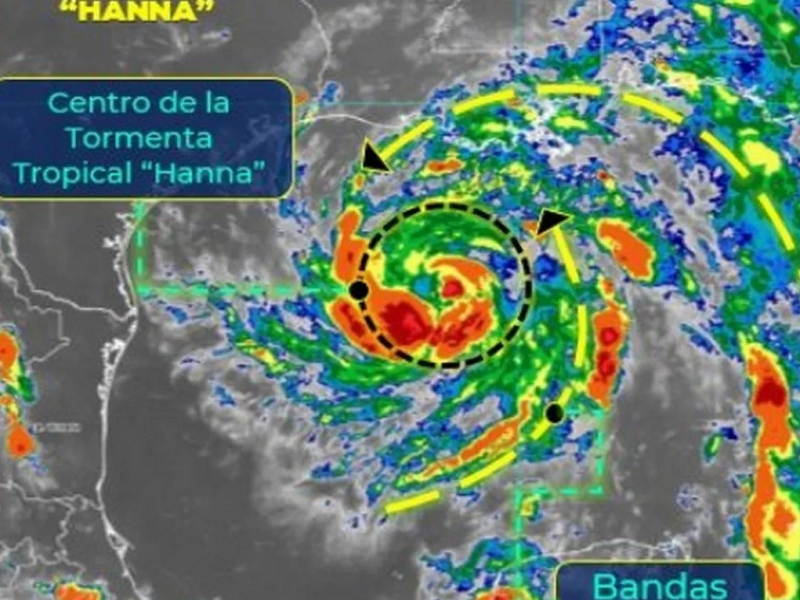 Tormenta tropical Hanna tocar&aacute; tierra cerca de Corpus Christi, Texas, este s&aacute;bado al medio d&iacute;a