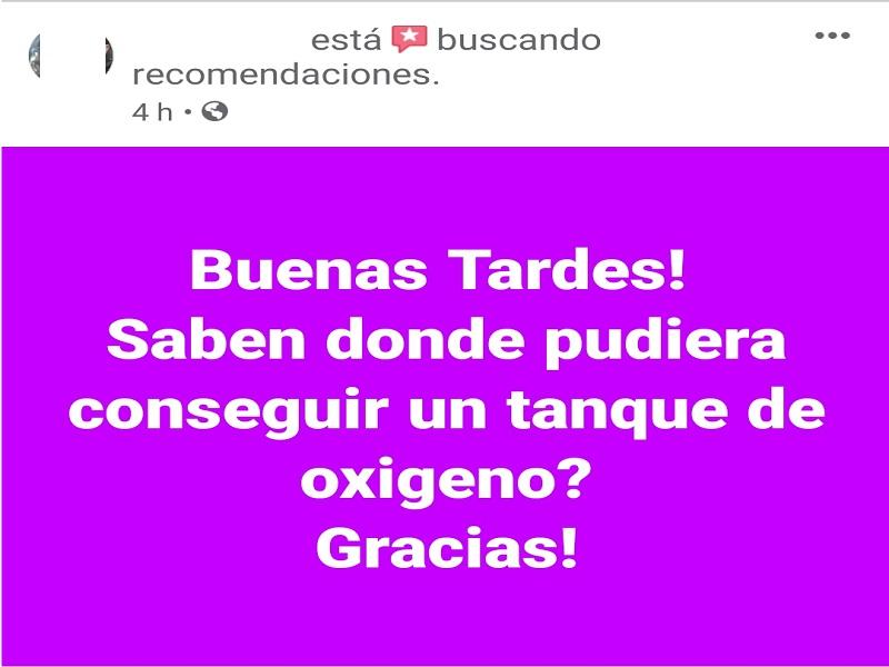 Hasta en bazares virtuales buscan ciudadanos comprar o rentar tanques de ox&iacute;geno (video)