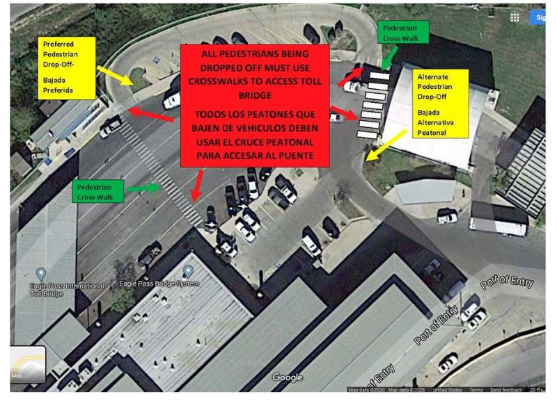 Establecen las v&iacute;as seguras para los peatones que cruzan por el Puente Internacional Dos