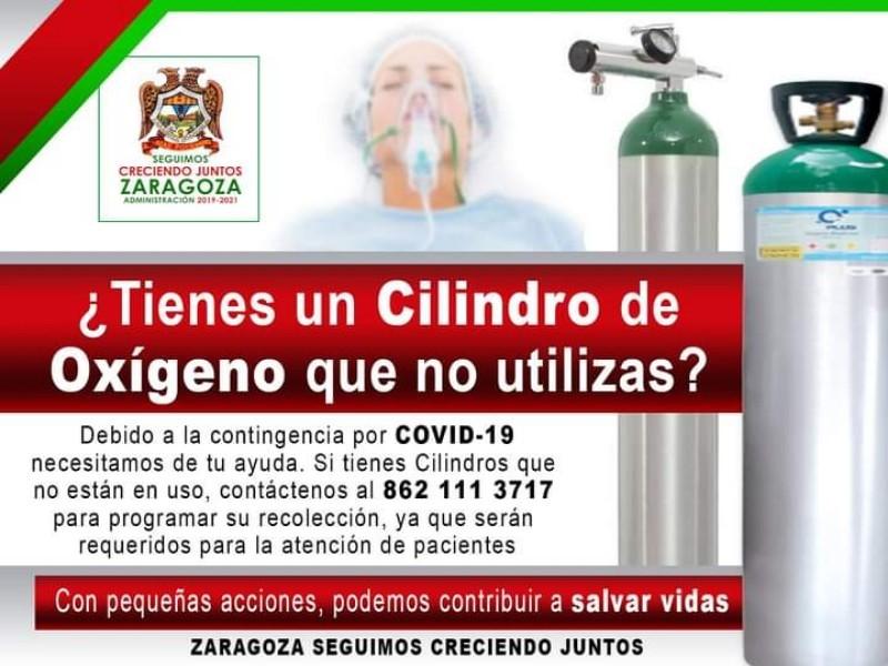 En Zaragoza, lanzan convocatoria para recolectar tanques de oxígeno 