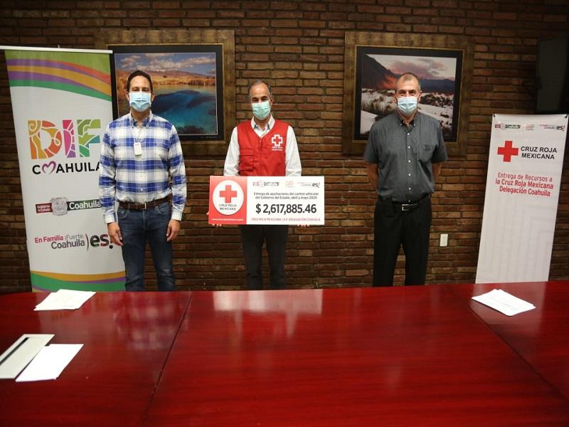 Entrega Estado aportaci&oacute;n de coahuilenses a la Cruz Roja