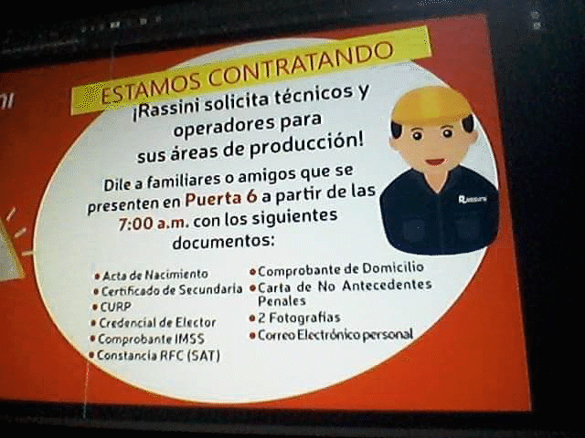 Tras despedir a cientos de trabajadores, busca ahora Rassini nuevo personal 