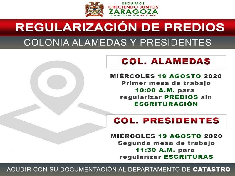Realizar&aacute;n brigada de regularizaci&oacute;n de predios en colonias de Zaragoza