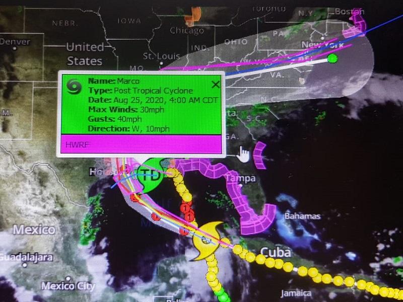 Marco se debilit&oacute; al entrar a tierra en la costa estadounidense, atr&aacute;s viene la tormenta tropical Laura