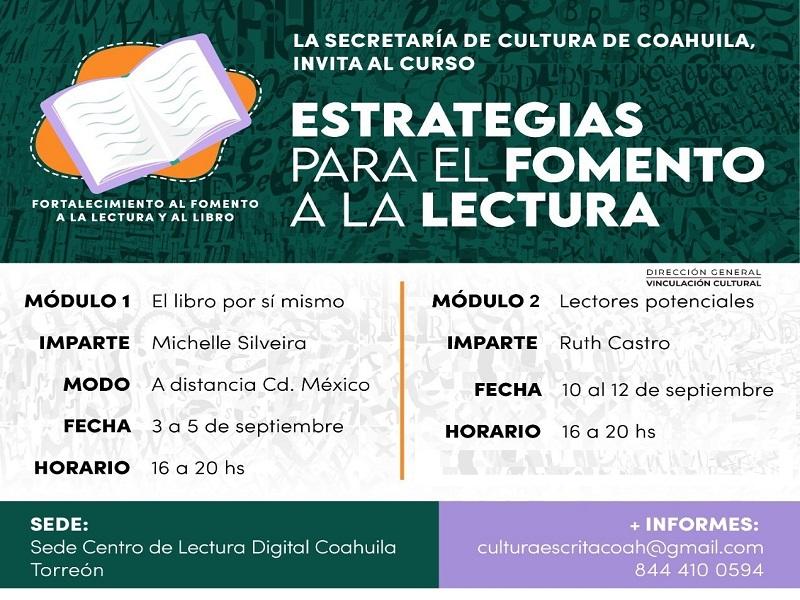 Cultura Coahuila fortalece al fomento a la lectura y al libro