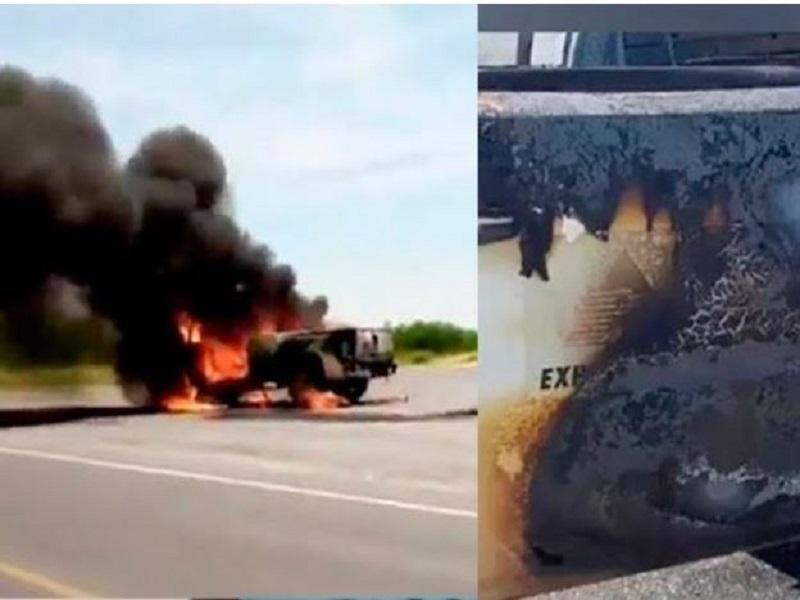 Secuestra CDN a trabajadores de Pemex y quema la camioneta en donde viajaban