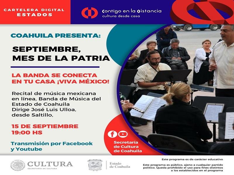 Con actividades culturales en línea, celebrará Coahuila las fiestas patrias