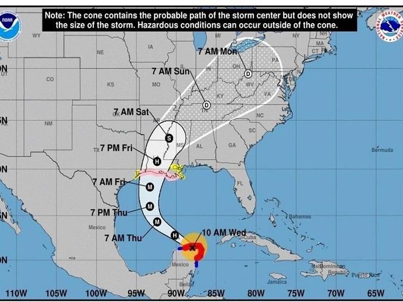 El huracán Delta se dirige hacia la costa del Golfo de Estados Unidos tras azotar Yucatán