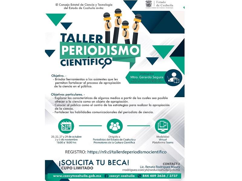 Lanza COECYT Taller de Periodismo Cient&iacute;fico